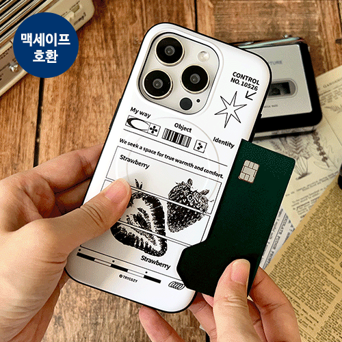 [TryCozy] 블랙 아트웍 투카드 마그네틱 범퍼케이스