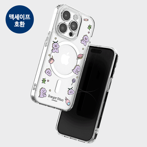 [TryCozy] 삐뚤빼뚤 공룡 우주 클리어 렌즈가드 마그네틱 젤하드 케이스