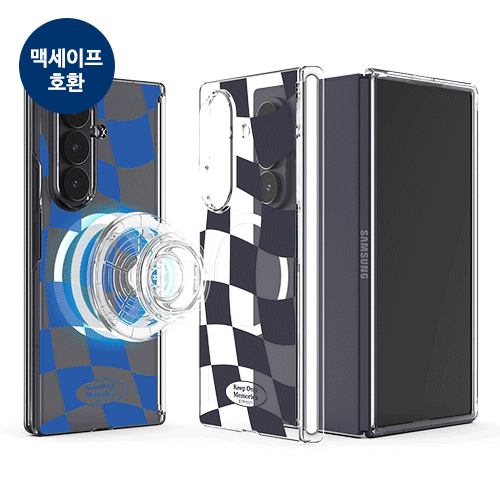 [TryCozy] 체커보드 Z폴드 오토 힌지 마그네틱 클리어 하드케이스