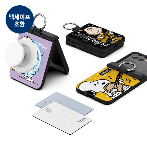 [PEANUTS]스누피 씽앤쏭 Z플립 오토 힌지 마그네틱 카드도어범퍼케이스