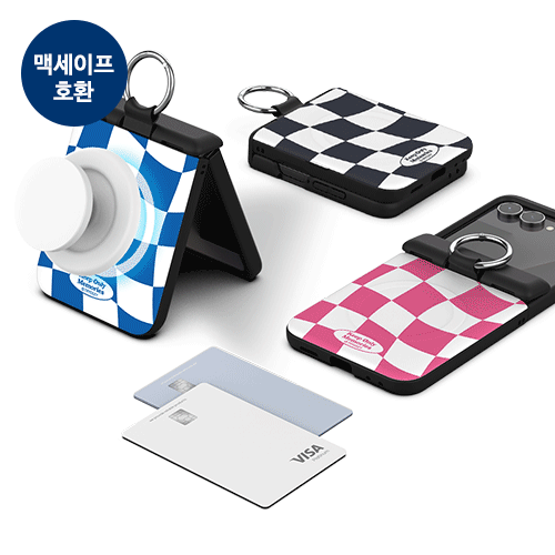 [TryCozy] 체커보드 Z플립 오토 힌지 마그네틱 카드도어범퍼케이스