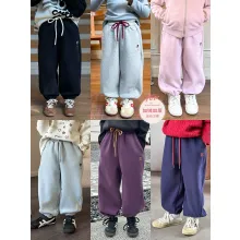 엘모 베이비 아동용 자수 스웨트 팬츠, 남아 및 여아, 캐주얼 한국 스타일, 루즈핏, 스타일리시, 테이퍼드 커프스