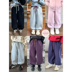 엘모 베이비 아동용 자수 스웨트 팬츠, 남아 및 여아, 캐주얼 한국 스타일, 루즈핏, 스타일리시, 테이퍼드 커프스