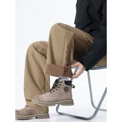 남성용 플리스 안감과 두꺼운 캐주얼 바지, 새로운 겨울 스타일, 다재다능한 야외 방풍 및 방수 하이킹 스포츠 바지