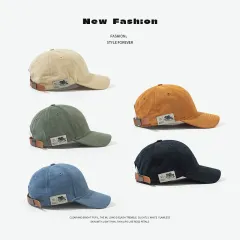 모자 여성의 단색 사이드 천 라벨 소프트 탑 야구 모자 유행 올 매치 학생 야외 여행 차양 모자 남성 트렌디