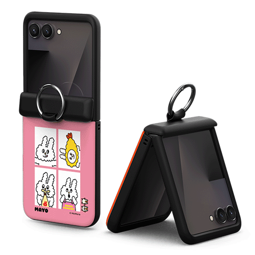 [BUNNIKONBINY]버니콘비니 포토컷 Z플립 오토 힌지 카드도어범퍼케이스