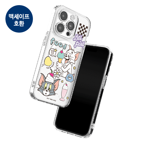 [TOM and JERRY]톰과제리 스윗푸드파티 클리어 렌즈가드 마그네틱 젤하드 케이스