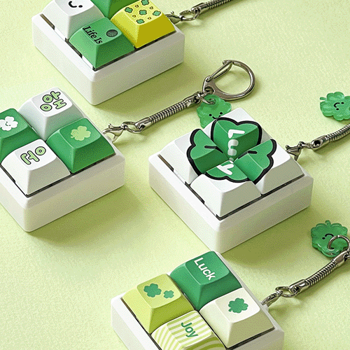 [TryCozy] 그린 포춘 네모 키캡 키링+아크릴 단품