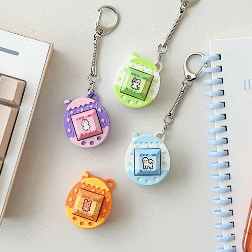 [TryCozy] 포켓 펫 입체 네모 키캡 키링 단품