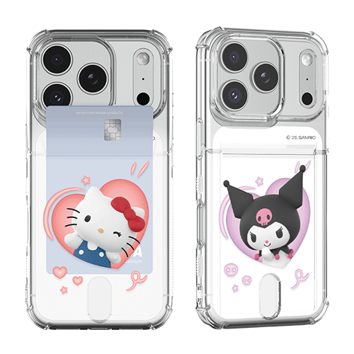 [Sanrio]산리오 캐릭터즈 하트팝 클리어 에어쿠션 카드젤리케이스