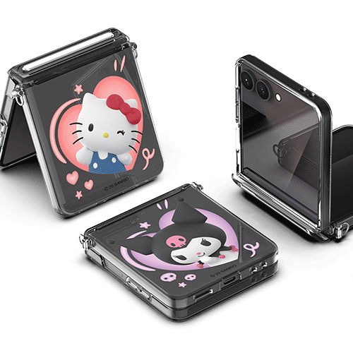 [Sanrio]산리오 캐릭터즈 하트팝 Z플립시리즈 오토 힌지 클리어 하드케이스