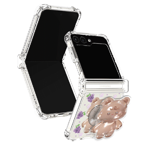 [TryCozy] 젤리 버디 Z플립시리즈 힌지보호 투명범퍼케이스+아크릴 스마트톡