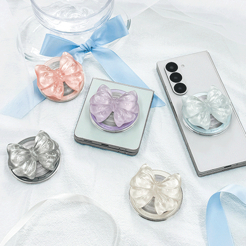 [TryCozy] 오로라 리본 투명 마그네틱 스마트톡 단품(맥세이프 호환)