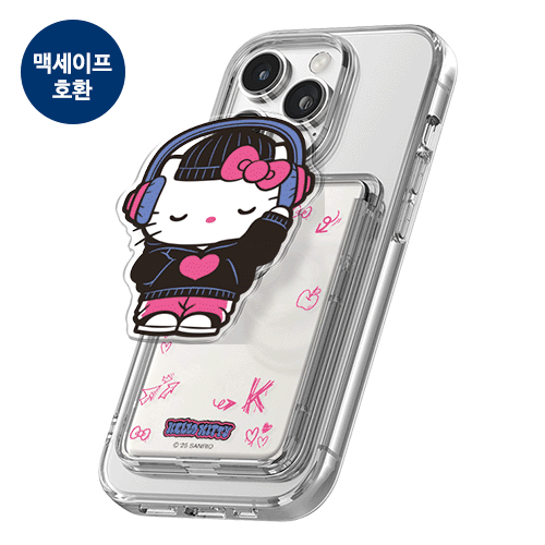[Sanrio]산리오 캐릭터즈 히팝 아크릴 스마트톡 투명 마그네틱 슬라이드 카드지갑(맥세이프 호환)