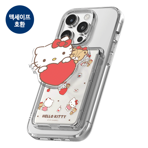 [Sanrio]산리오 캐릭터즈 프렌즈 아크릴 스마트톡 투명 마그네틱 슬라이드 카드지갑(맥세이프 호환)