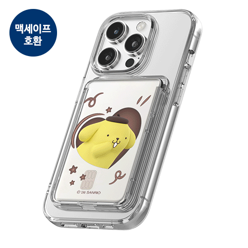 [Sanrio]산리오 캐릭터즈 하트팝 투명 마그네틱 슬라이드 카드지갑(맥세이프 호환)