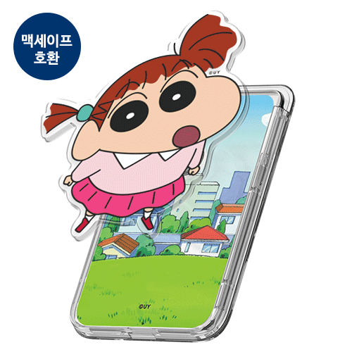 [SHINCHAN]짱구는못말려 짱구와 하늘구경 아크릴 스마트톡 투명 마그네틱 슬라이드 카드지갑(맥세이프 호환)