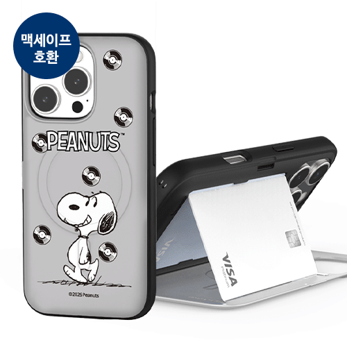 [PEANUTS]빈티지 스누피 레코드 마그네틱 카드도어범퍼케이스