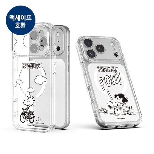 [PEANUTS]빈티지 스누피 컬러스토리 클리어 렌즈가드 마그네틱 젤하드 케이스